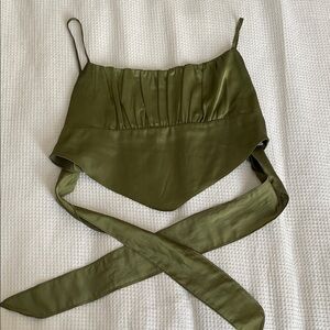 Garage Olive Green Crop Top